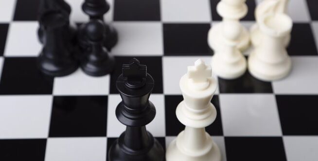 chess board and pieces